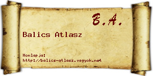 Balics Atlasz névjegykártya